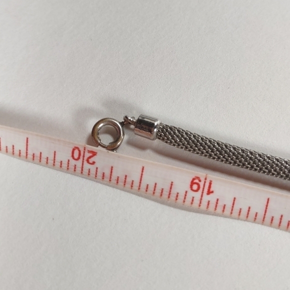 Vintage Judy Lee Silver Tone Leaf 20" Mesh Chain Necklace - Picture 9 of 9